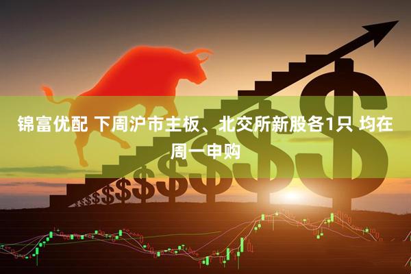 锦富优配 下周沪市主板、北交所新股各1只 均在周一申购